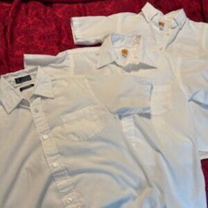 Boys School Uniform White Button Shirts -3 shirts